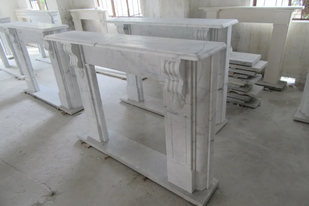 Chimenea De Mármol Blanco De Carrara - Buy Chimenea De Mármol Blanco