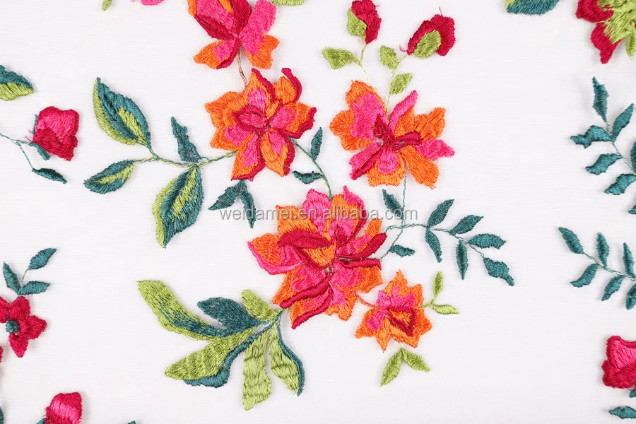 Mesh Embroidered Lace Fabric