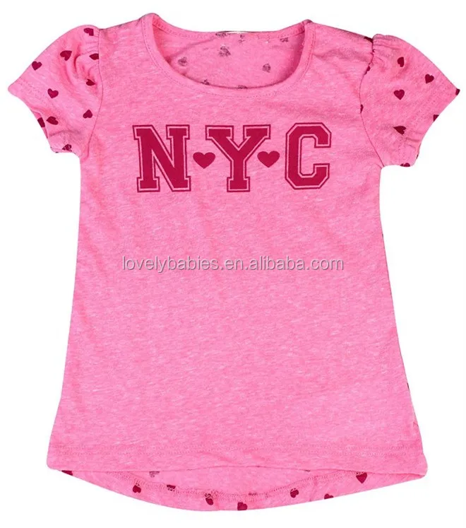 

Girl latest design pink clothing summer new design tops, Pink,customize