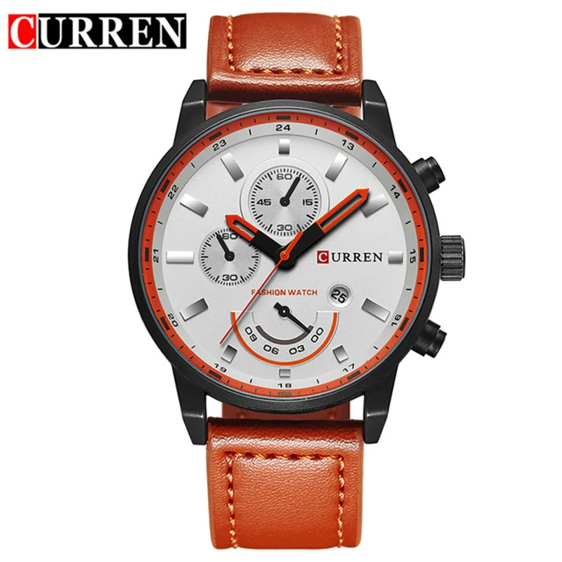 

Curren Quartz Watch Men 8217 Top Brand Luxury Leather Grey Mens Watches Casual Male Sport Clock Men Wristwatches Orologio Uomo