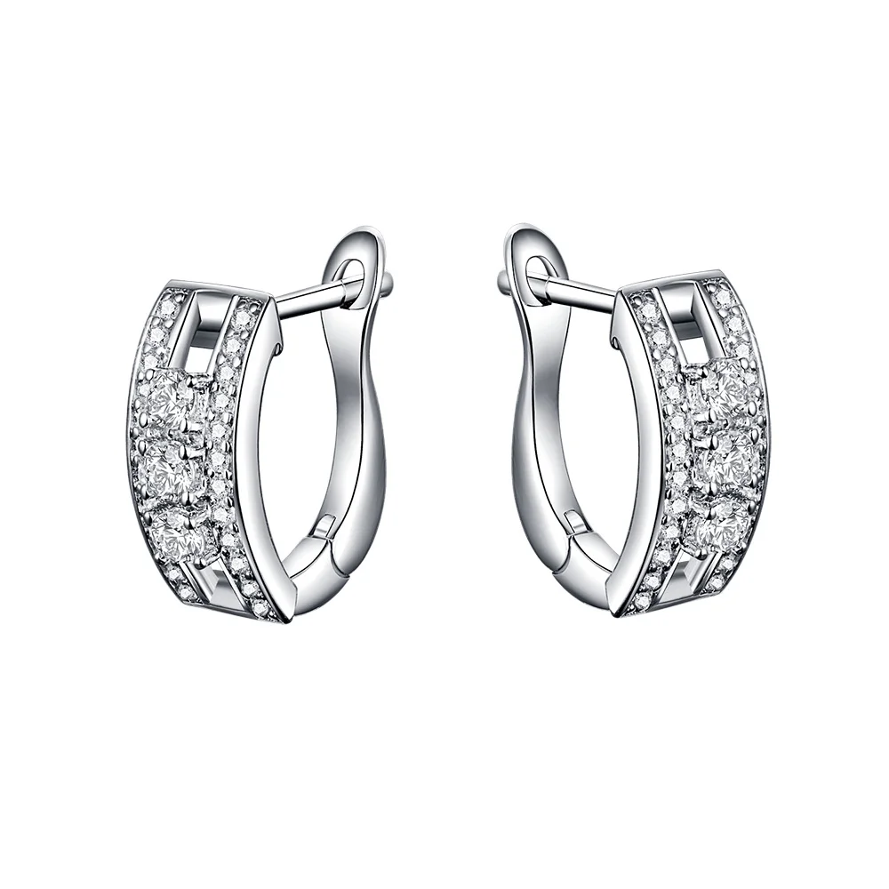 

925 Sterling Silver Huggie Earring With Diamond