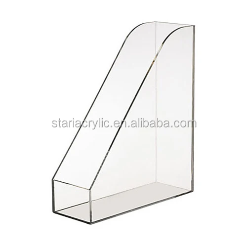 Vertical Clear Acrylic File Rack Plexiglass Desk Organizer File