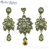 Ultimate Gold Plated Diamond & Ruby Silver Earrings & Pendant Set, 925 Sterling Silver Jewelry