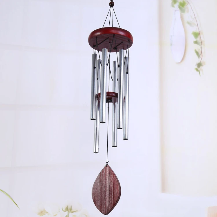 

Promotion Gift 6 Tubes Silver Wind Chime Decoration 25"