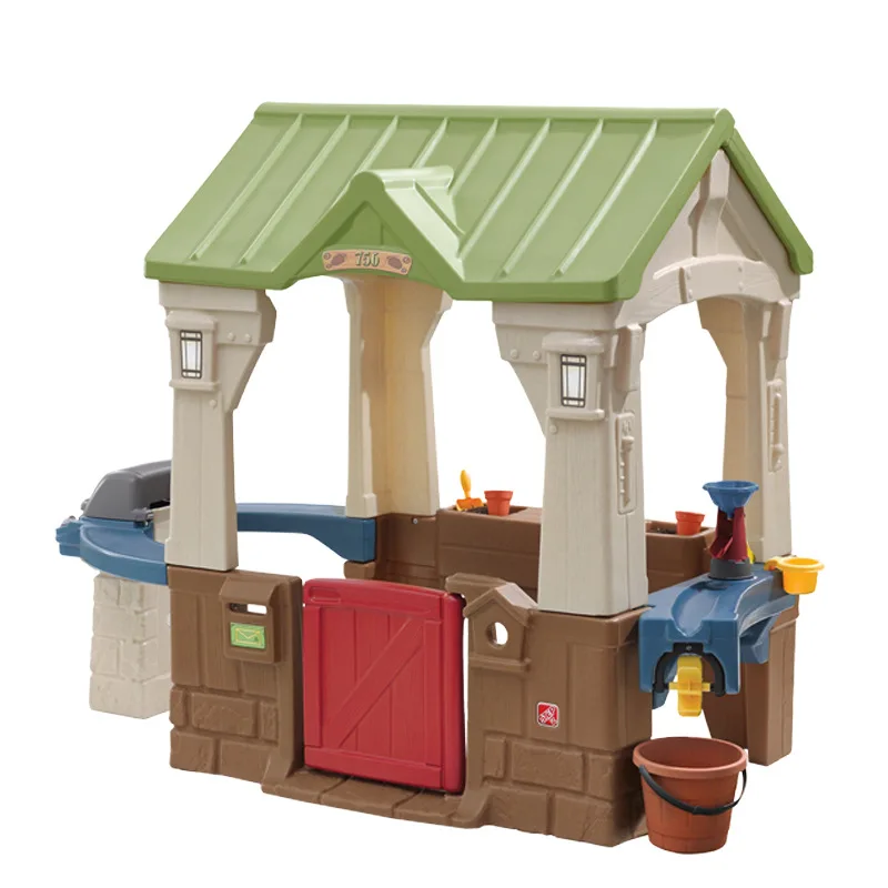 High Quality Indoor Plastic Play House With Slide Kids Amusement Garden