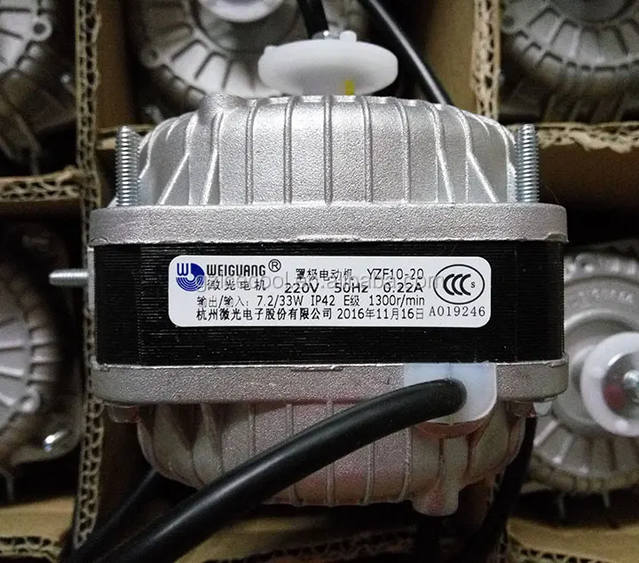 thumbnail image 2 of WEIGUANG YZF10-20 Condenser Fan Motor – 40w, For Refrigerator – New In Box 2 of 3