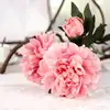 Single stem office decor two flowers one bud artificial silk peony