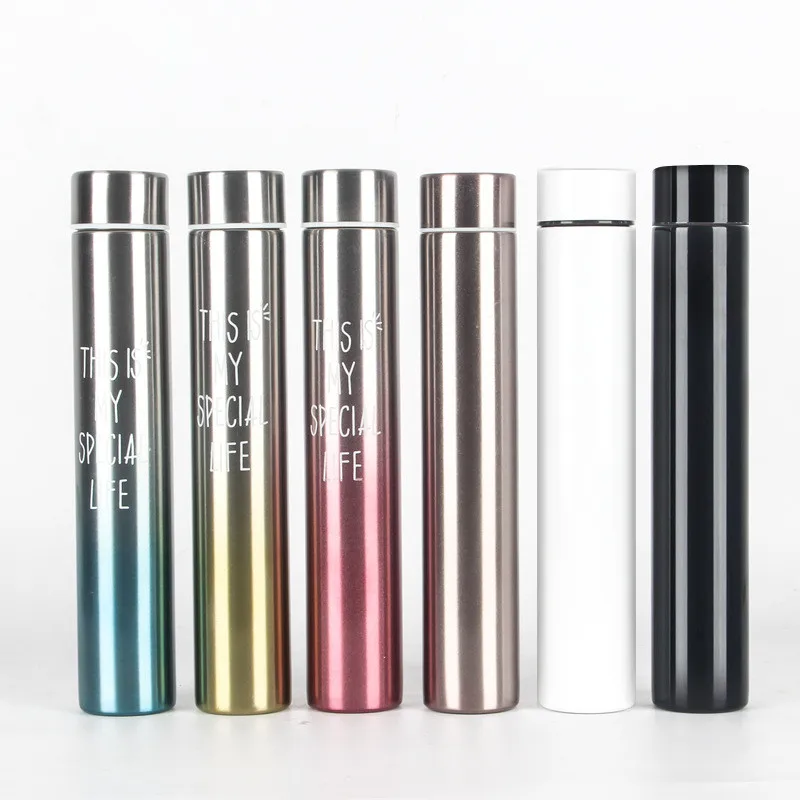 

F018 Long straight stainless steel vacuum flask coffee insulated bottle