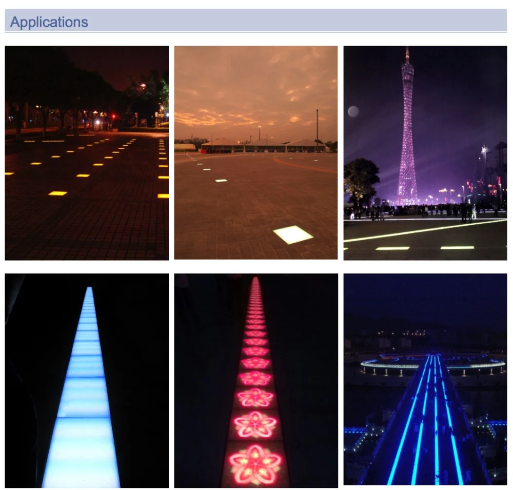 Application of led tile light in outdoor decoration