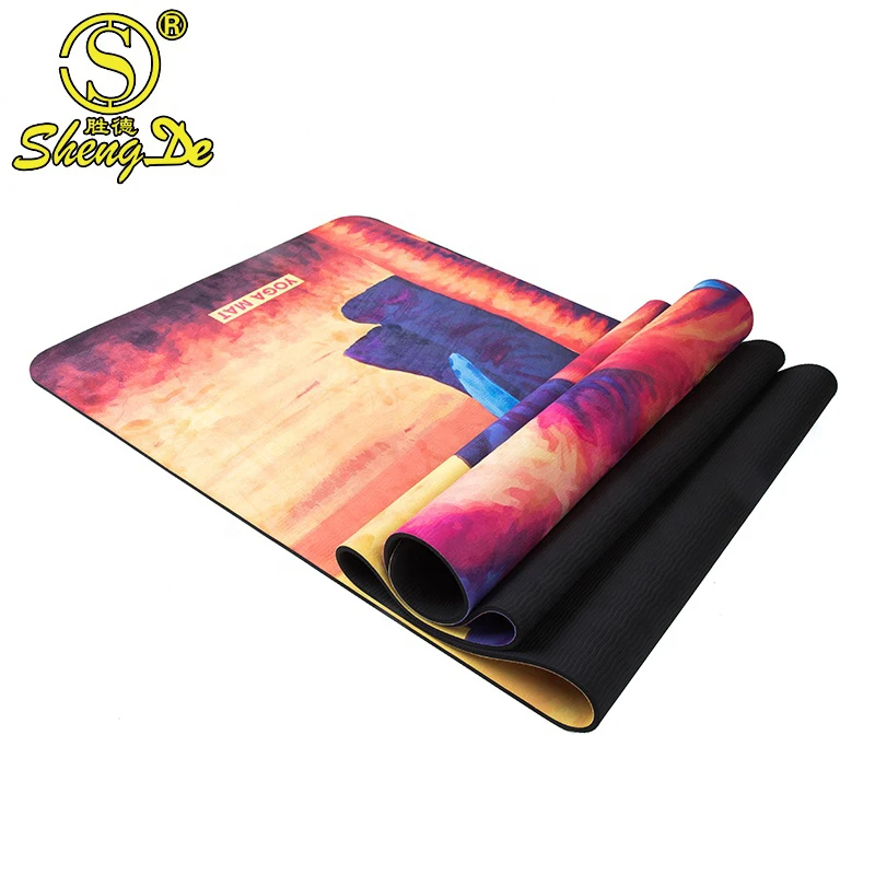 

Custom Printing Organic Tpe Suede Premium 5mm Yoga Mat , Tapete De Yoga Suede