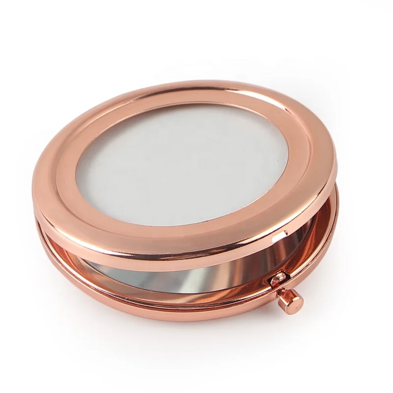 

Fashionable Folding Hollow Elegant Rose Gold Metal Compact Mirror, N/a