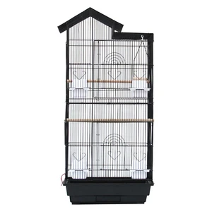 Image of 39" Wire Wood Perches Food Cups Parrot Bird cage