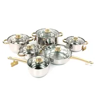 

Best price of different type cookware set cooking pot 12 piece stainless steel cookware sets