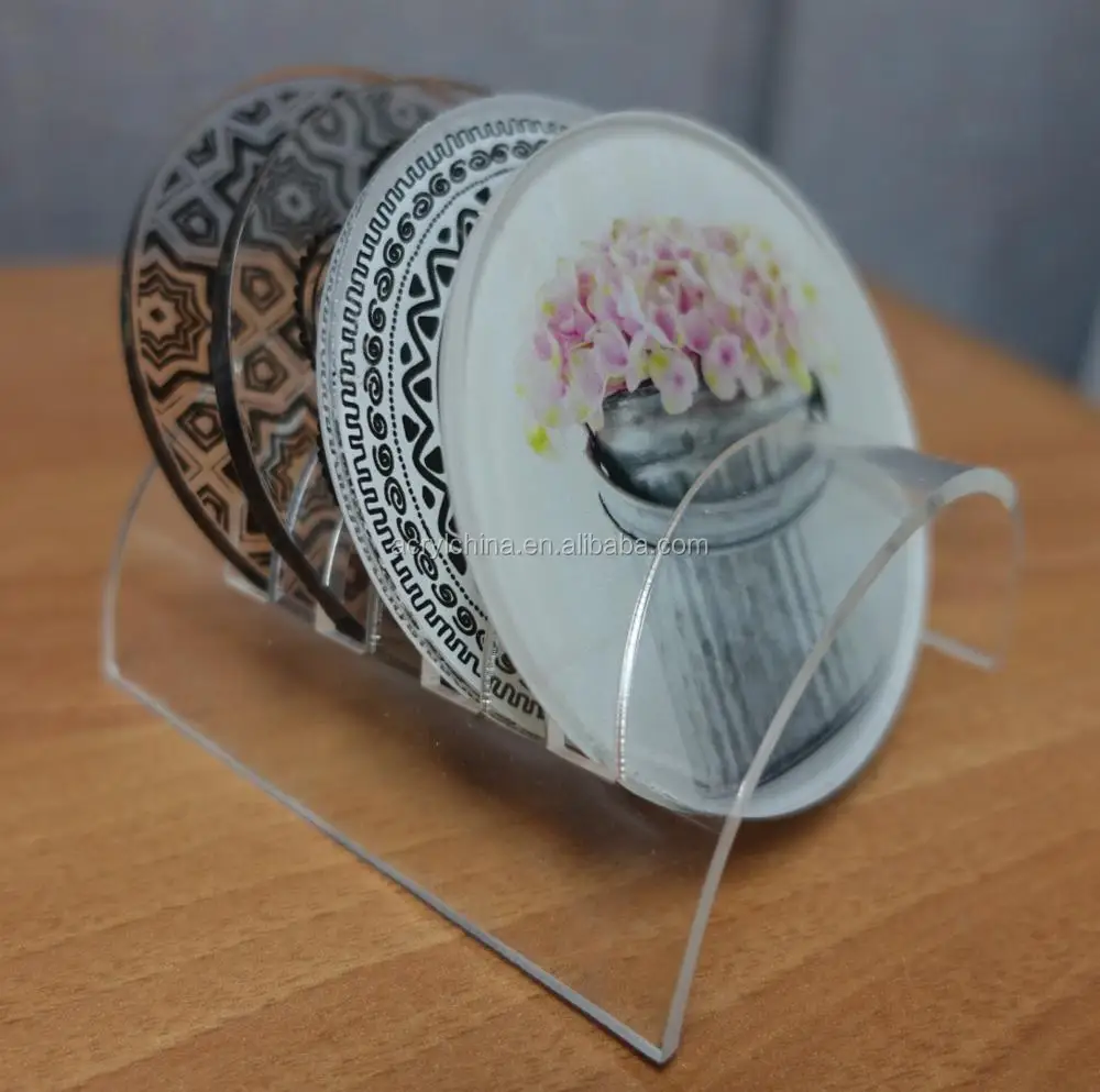 Laser Cut Round Acrylic Coaster Holder With Printing Buy Acrylic Coaster Holder,Acrylic