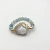 Irregular Natural Stone 10MM Beads Bangles Amazonite Popular Women Decorative Hollow Bracelet