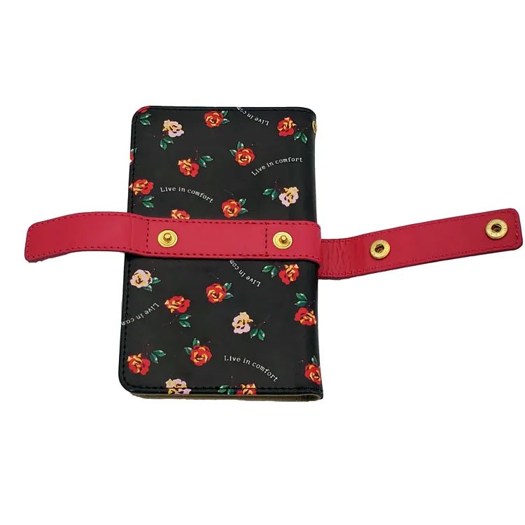 Custom Mobile Phone Accessories Leather Luxury Flip Cell Phone Case Covers with Flower Pattern