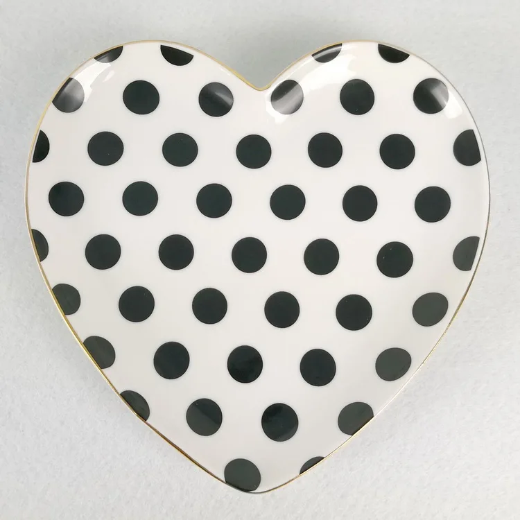 

Heart shape ceramic dish for home decoration wedding ring holder