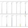 Stable performance led street light pole for outdoor use double arms