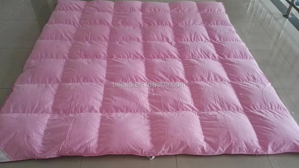 
Home Hotel Comforter pink color 100% cotton 80% duck Down Duvet/ Quilt 