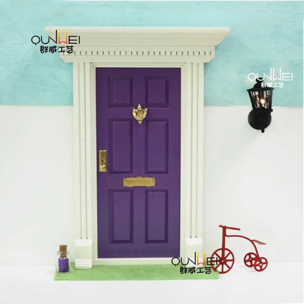 Decor 1 12 Dollhouse Wood Fairy Garden Purple Interior Door