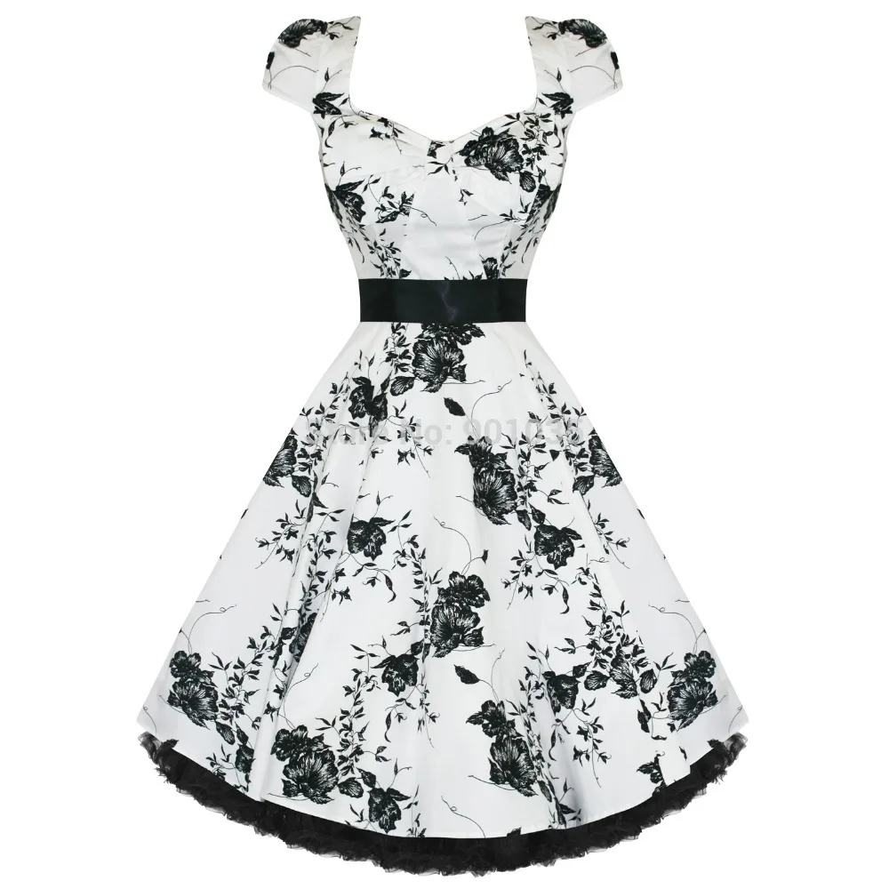 black and white rockabilly dress