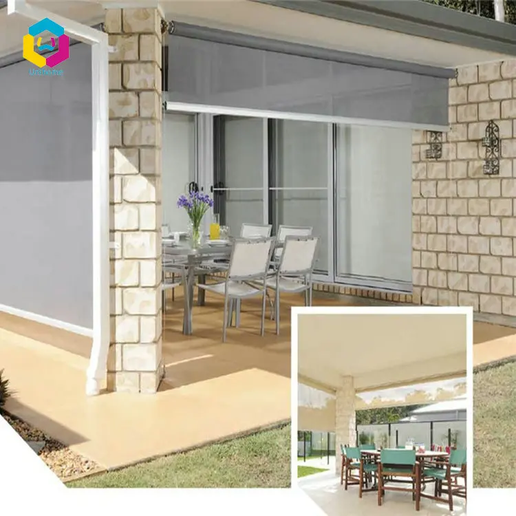 Steel Wire Guide Motorized Outdoor Roller Blinds Buy Outdoor Roller