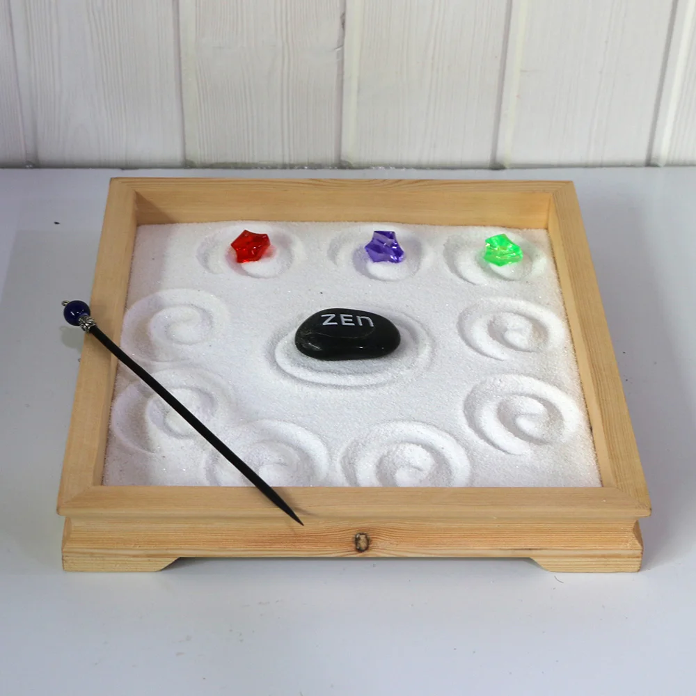 Wholesale Oem Sand Zen Garden With Wood Tray For Desktop Buy Desktop