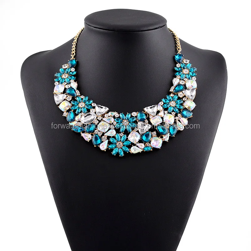 full gemstone lady bib choker