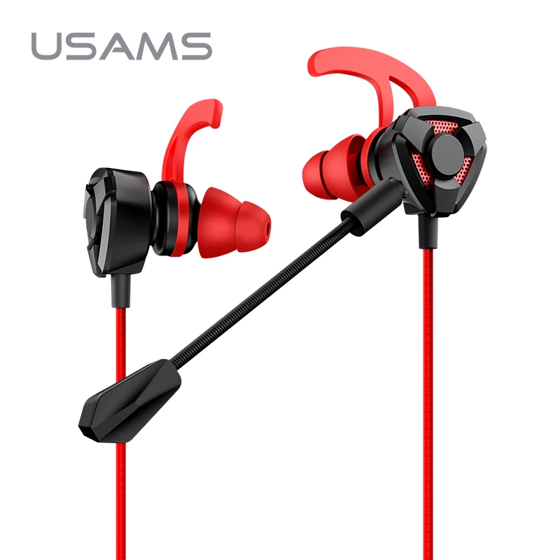 

USAMS 2018 Newest smart phones computer earphone gaming, Red