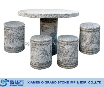 A Set Stone Chair And Stone Table Garden Stone Table - Buy Stone Table