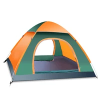 

3-4 persons easy fiberglass pop up canvas tent for outdoors