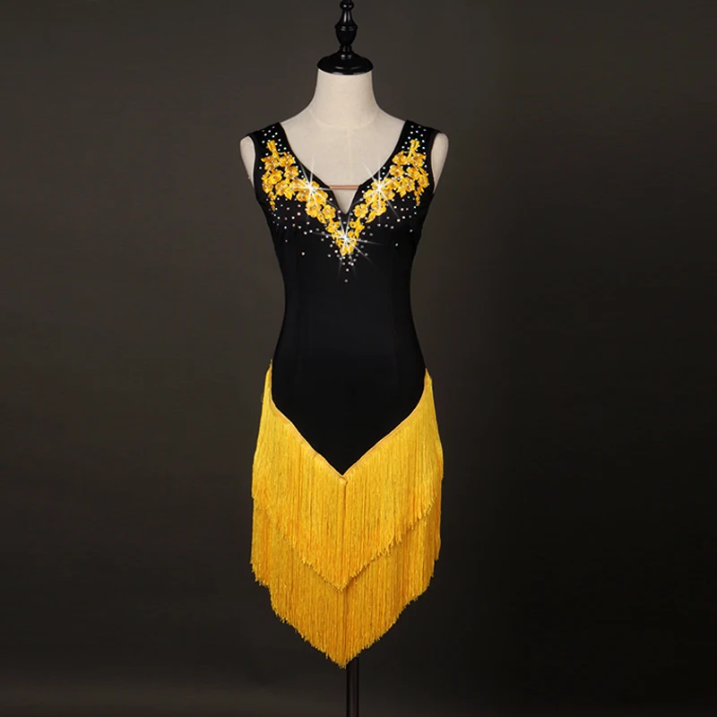 

2018 Hot Sale Sexy Sleeveless Women Girls Dance Wear Fringe Latin Dress