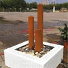 Corten Steel Garden Fountain With Rattan Articles