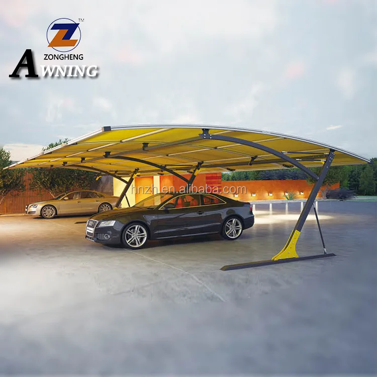 

Factory price professional modern sun shade waterproof dual cars parking carport, White,yellow,black