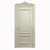 Decorative craft solid wood white carving interior timber door