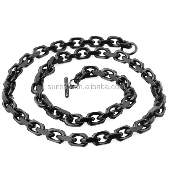 8mm Silver Gold Black Cross Link Chain 