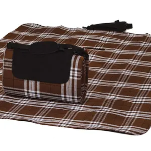 roll-up beach bag folding striped acrylic picnic mat blanket