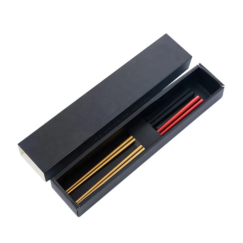 high quality 304 stainless steel 2 pairs chopsticks gift set