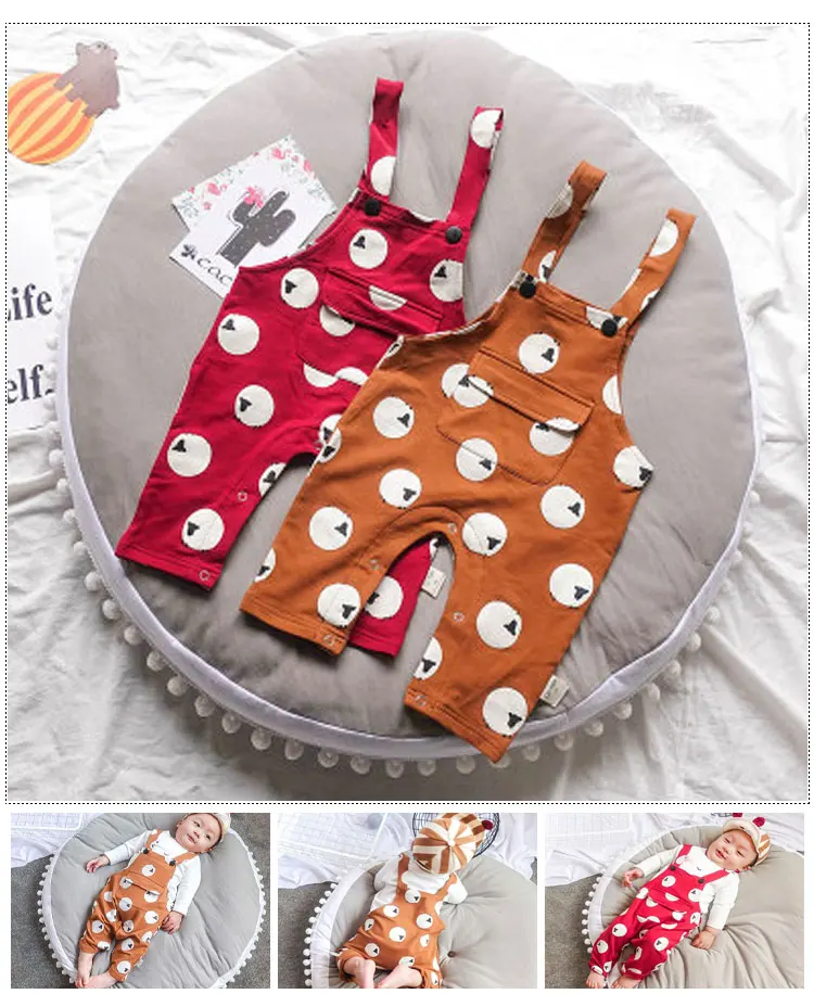 Eco-Friendly brown baby overalls suspender pants promotion