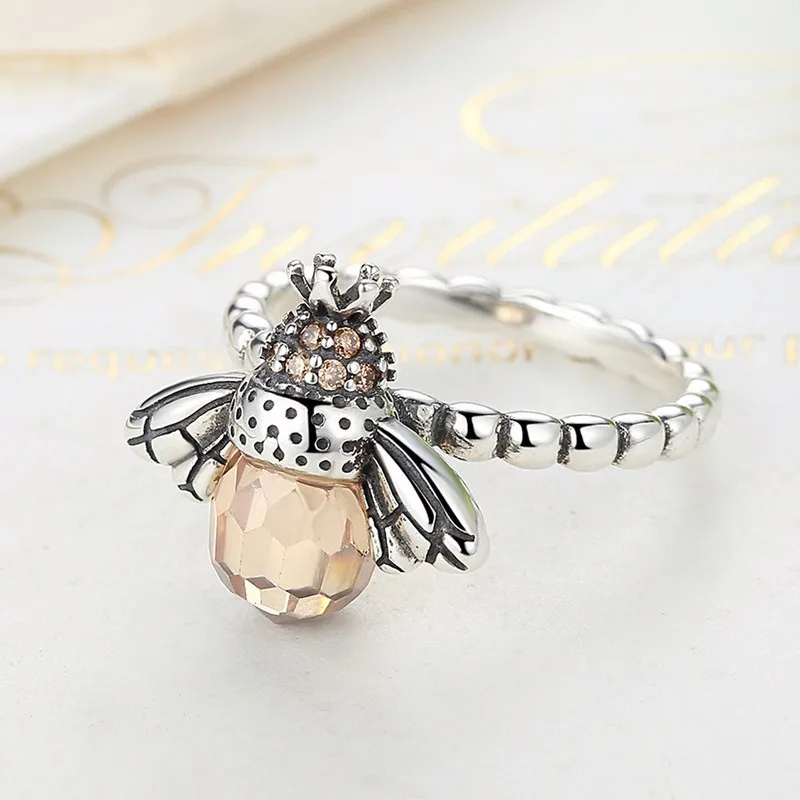 

Orange Wing Animal Bee 925 Sterling Silver Finger Ring for Woman