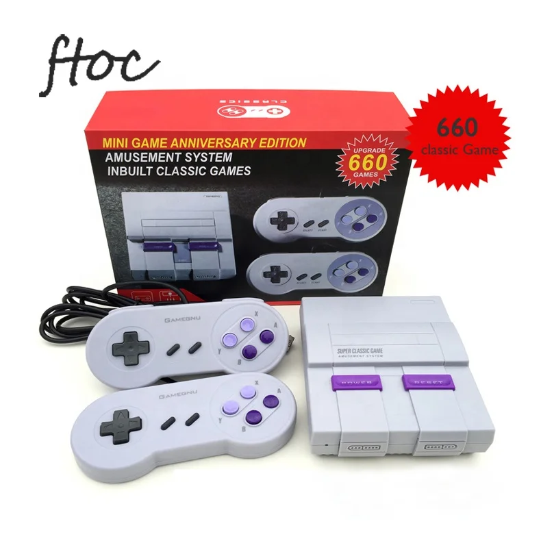 Retro Classic Video Game Console Mini TV Game Consoles Built-in 660 TV Video Games for SN ES with Double Controllers For Gift