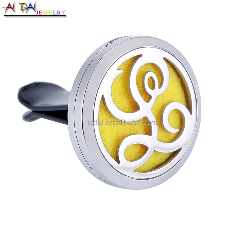 

New Car Air Freshener Perfume Locket Stainless Steel Letter L Shape Magnetic Car Diffuses Lockets, Gold / silver / black