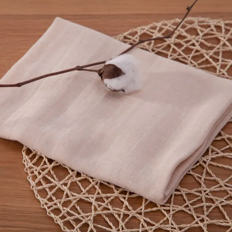 
100% Natural Color Cotton Baby Swaddle Muslin Blanket Gauze Fabric 
