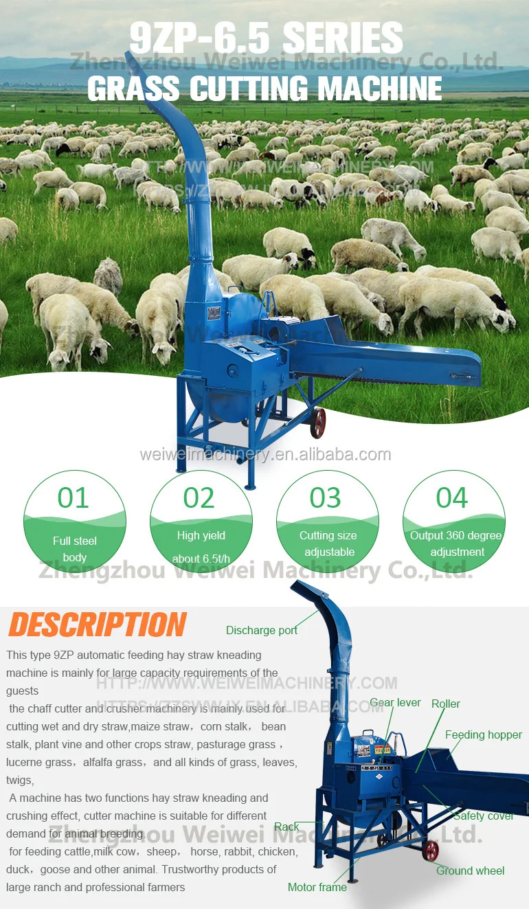Weiwei Pto Chaff Cutter Grass Cutting Equipment Widely Used Farm Machinery Silage Feed Silage