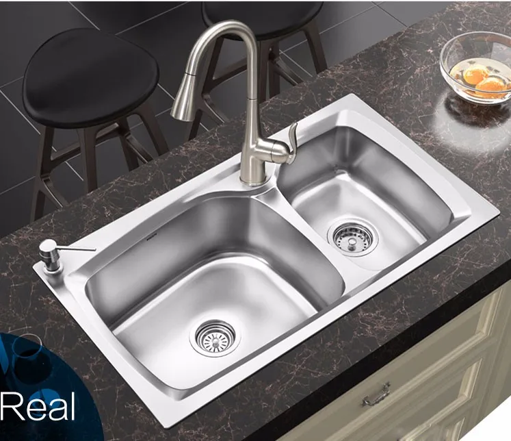 30*20 Inches Large Single Bowl Stainless Steel Above Counter Kitchen