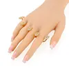 High quality yellow gold plated crystal palm cuff bangle for party