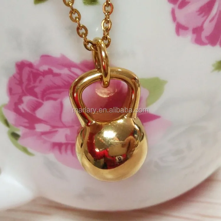 Lovely Cute Women's Kettlebell Charms Fitness Necklace Gym Pendant For