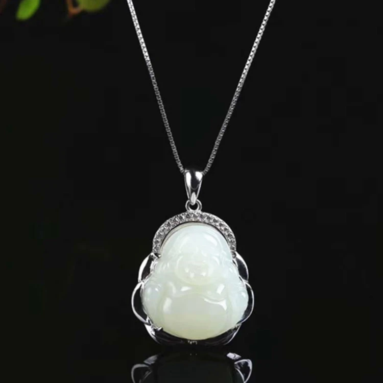 925 sterling silver natural jade Pendant Charms Wholesale gold plated silver Yoga Chakra Jewelry Pendant hetian jade