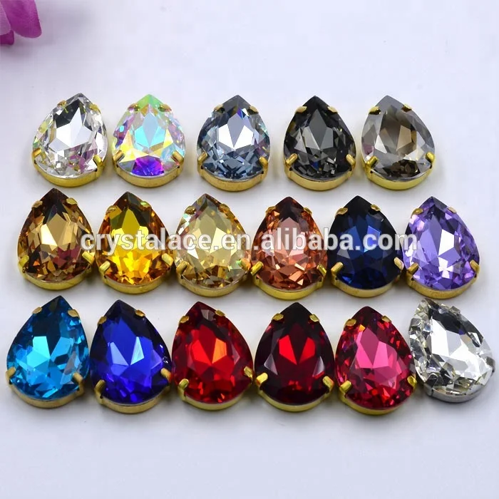 Best quality metal cup se sew on claw setting crystal glass rhinestones for shoes accessories