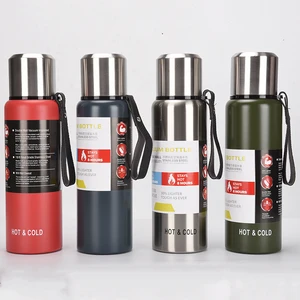 Image of wholesale stainless steel travel thermos bottle sport vacuum flask with rope